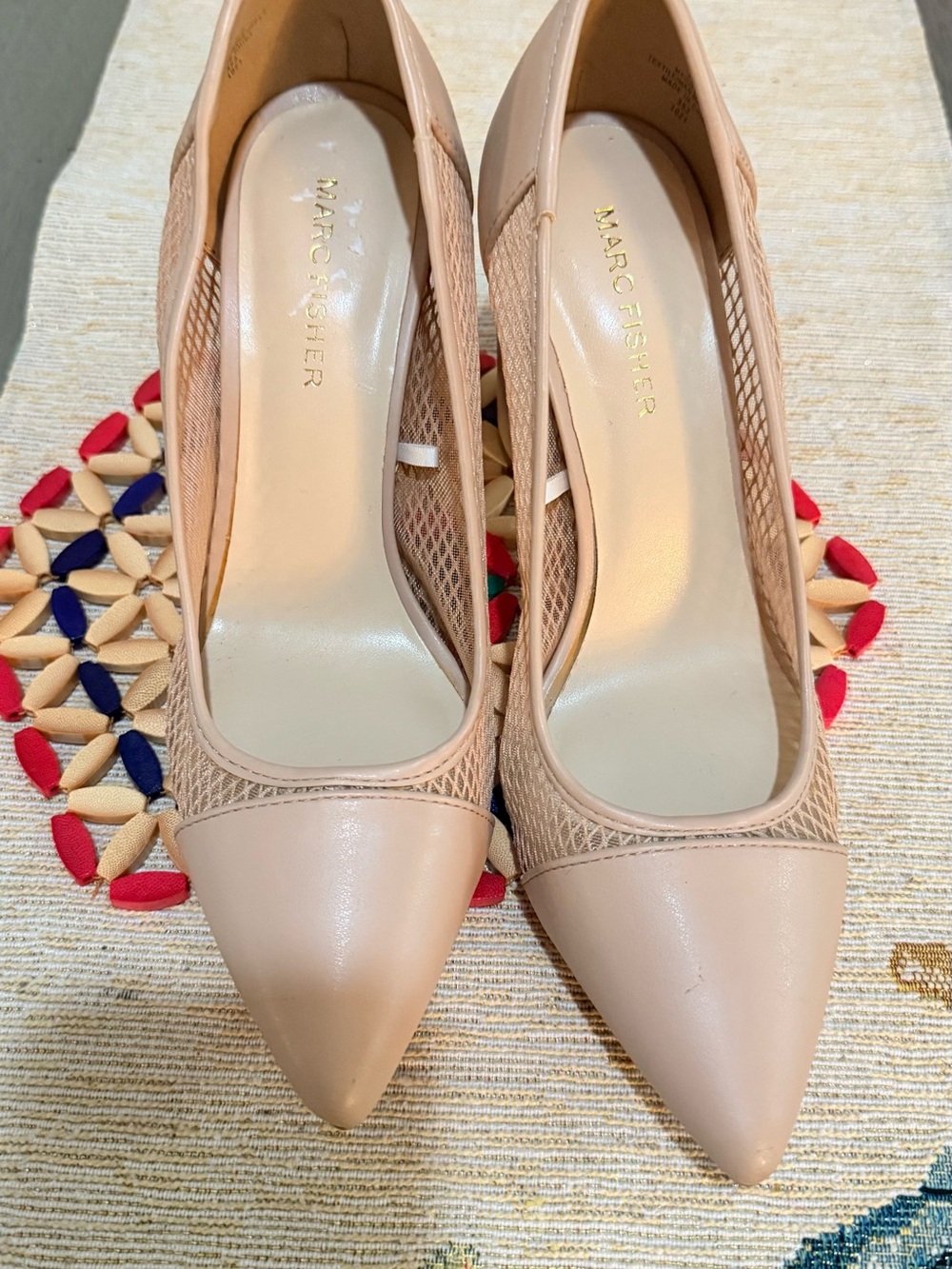 Marc Fisher Blush Pointed-Toe Mesh Pumps